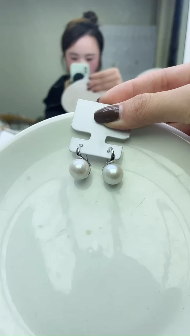 未镶嵌耳饰淡水珍珠白色系耳饰