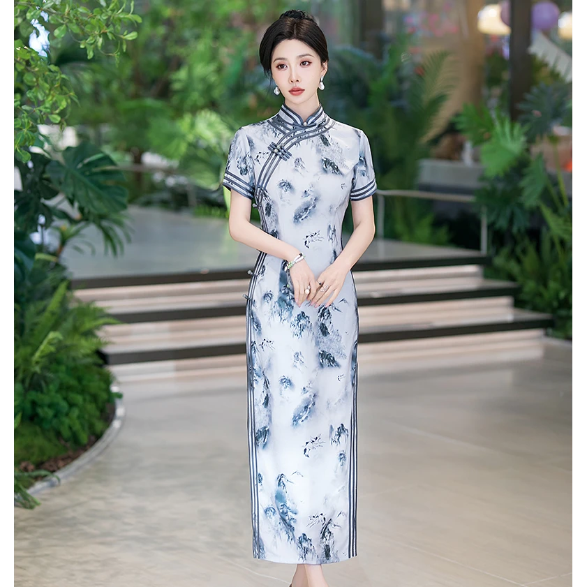 2025新款 中国风旗袍重工缝制长款复古民国风 3268