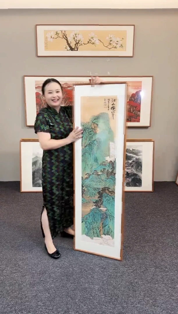 国画山水  带框   155*45