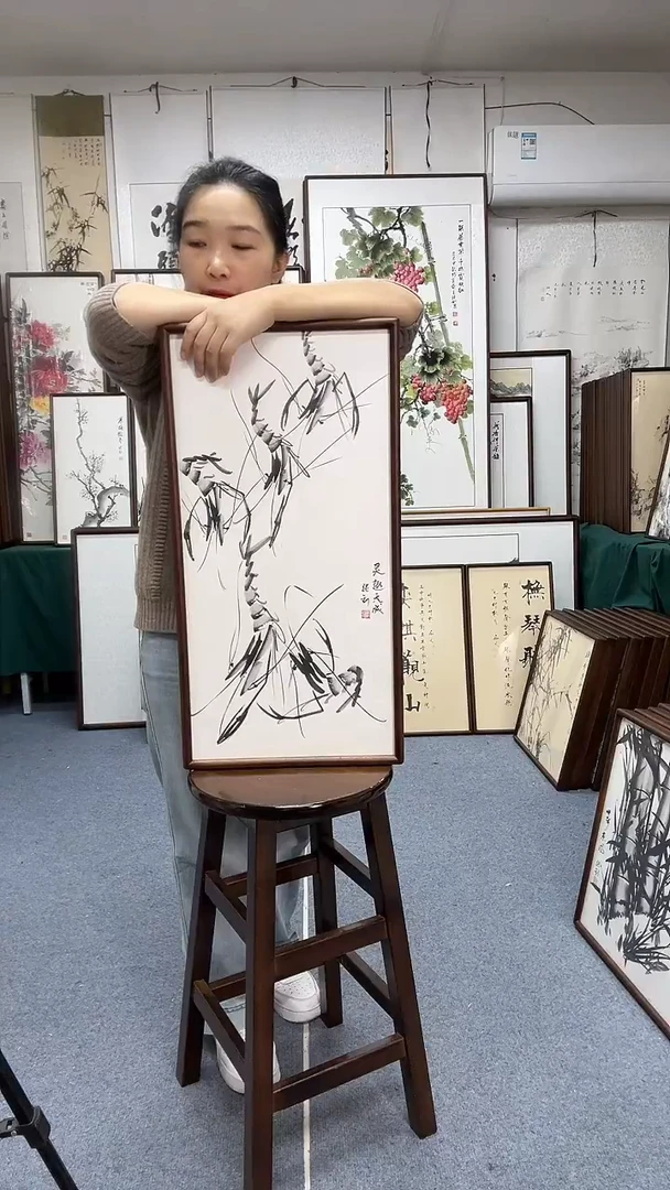 国画尺寸35*68实木画框京东包邮手绘