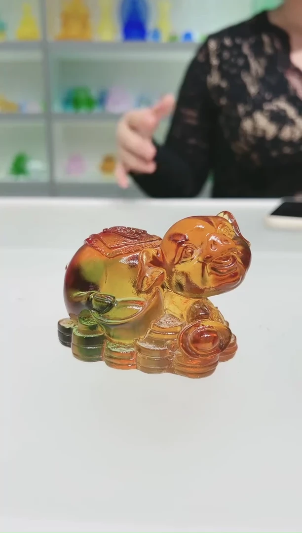 手工艺品琉璃古法琉璃小猪
