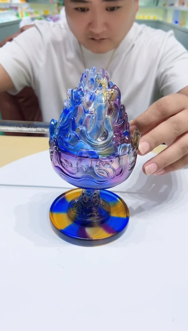 琉璃手工艺品古法琉璃香炉摆件