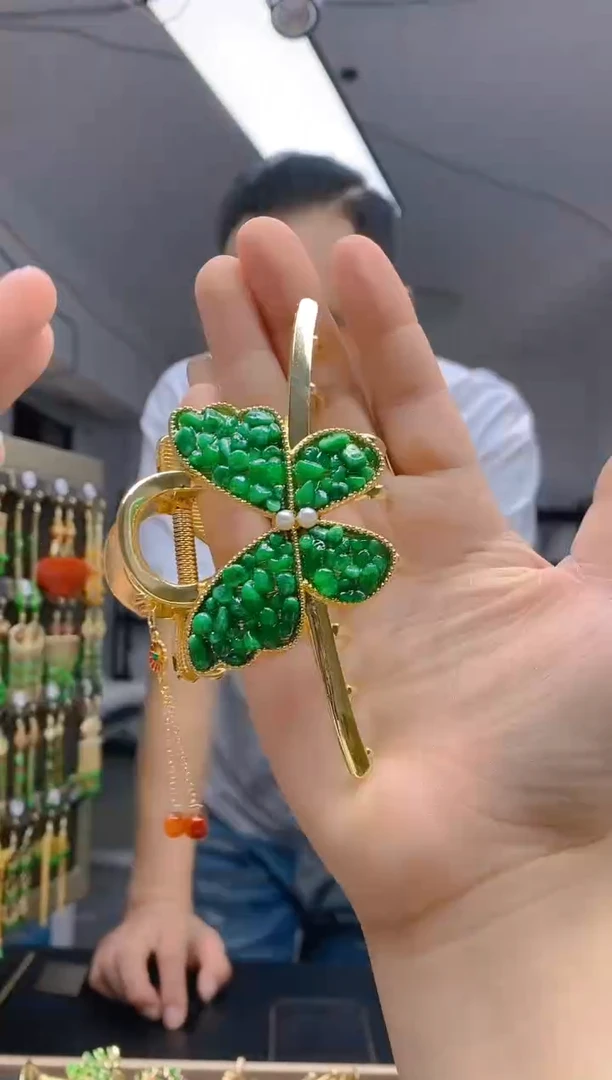 【闪购商品】翡翠耳饰合金091翡翠发簪