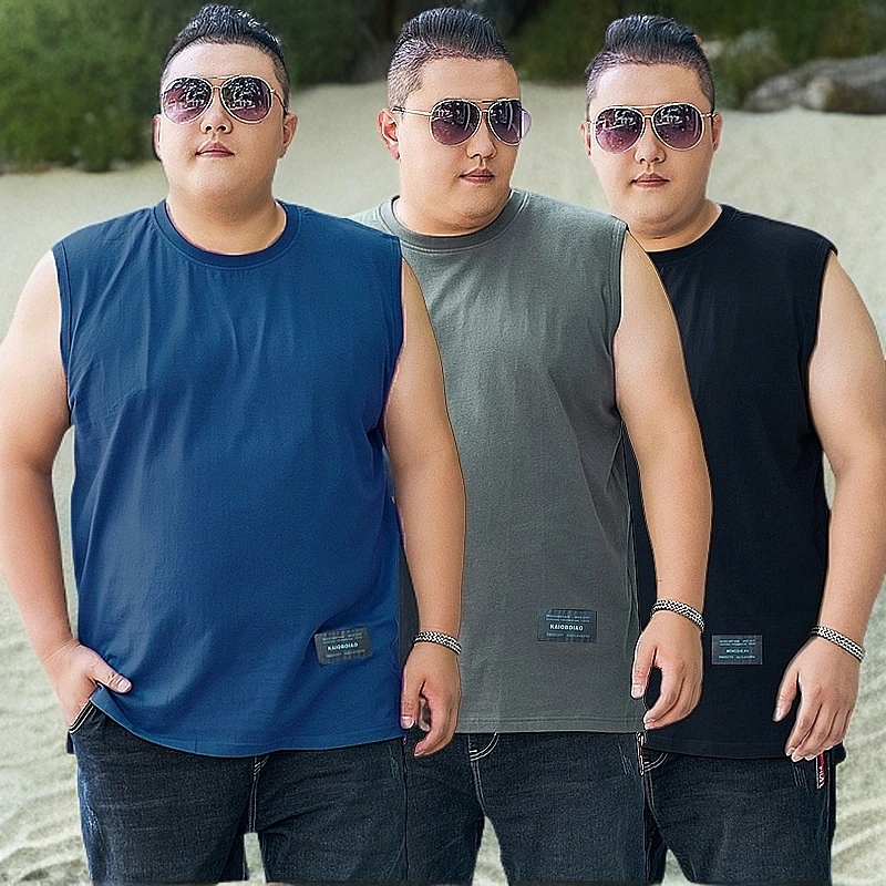 大码男装200-300斤加肥加大特大号300斤以上背心夏季坎肩无袖t恤