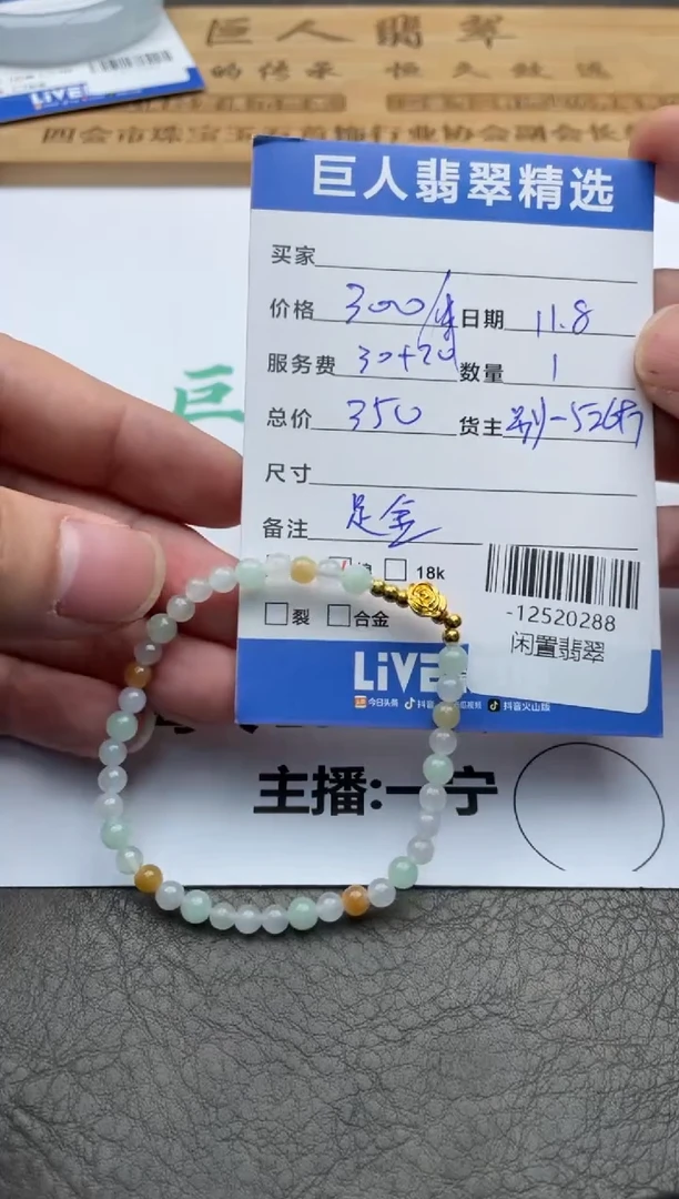 颈饰足金镶嵌翡翠珠串多人-12520288