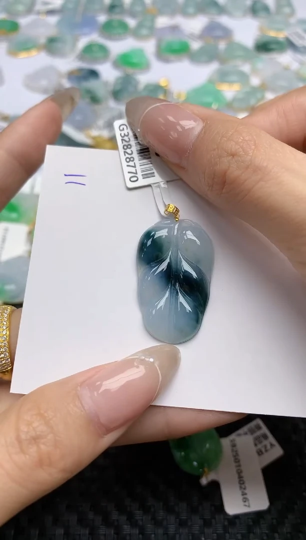 【闪购商品】翡翠颈饰18K金镶嵌天然翡翠A货