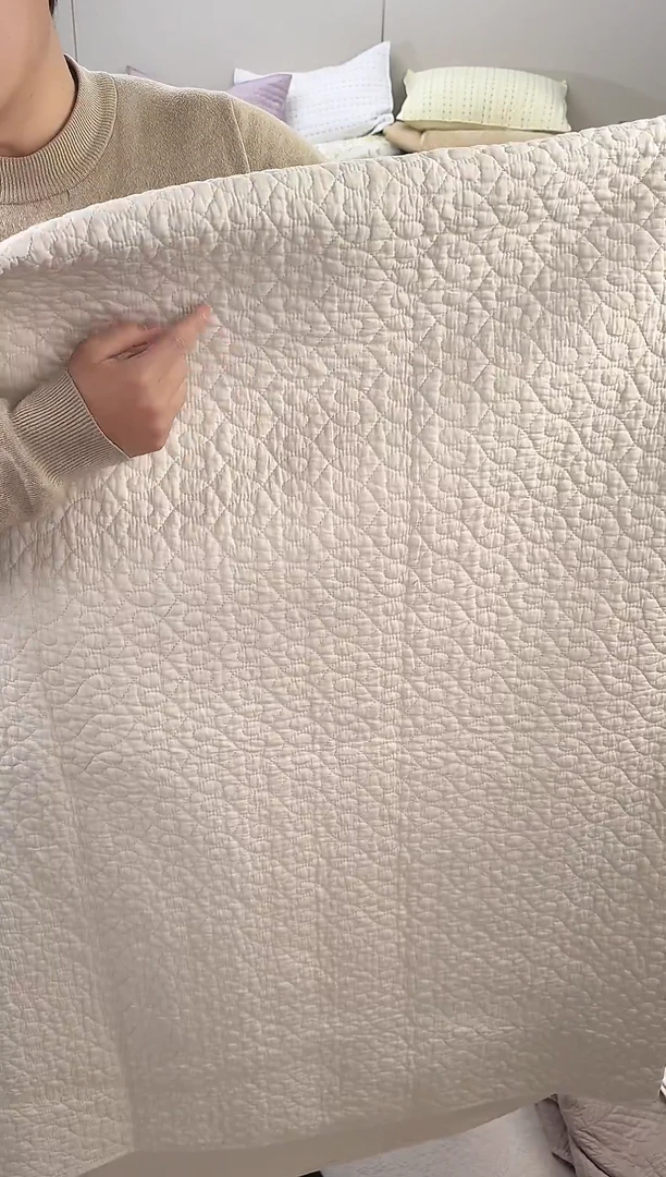 棉葫芦米色200*220单床盖纯棉