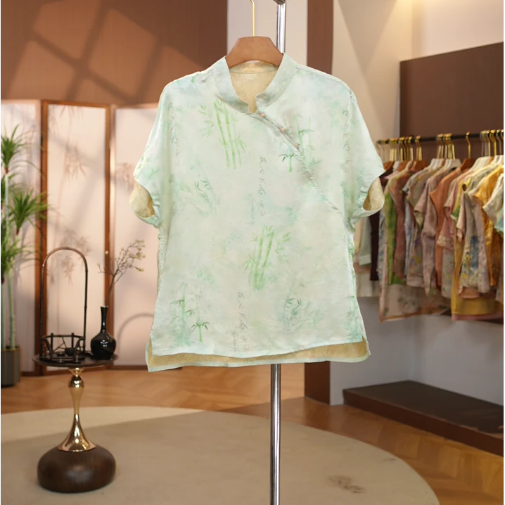 【碧竹】新中式休闲百搭气质舒适碧竹衬衫