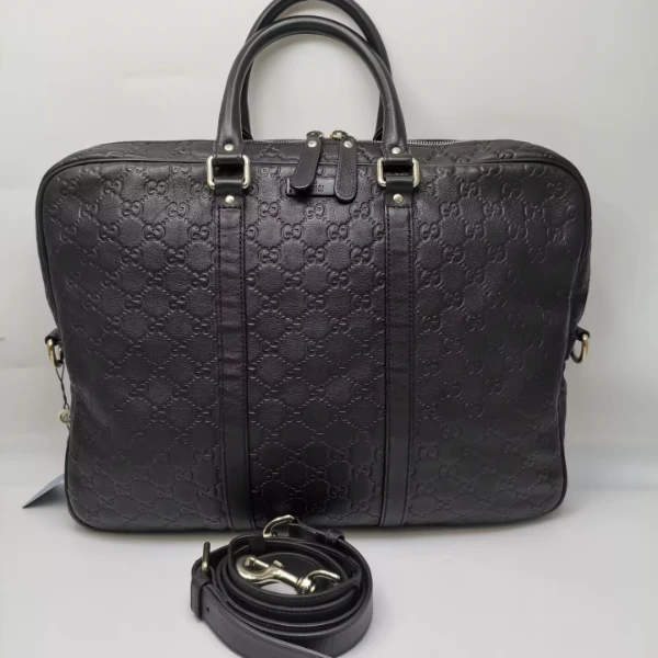 99新 GUCCI/古驰 95新17652 GUCCI 古驰深棕色全皮 手提公文包