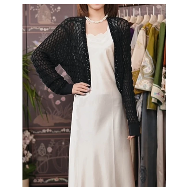 【1023】黑白披肩 新中式国风设计师女装