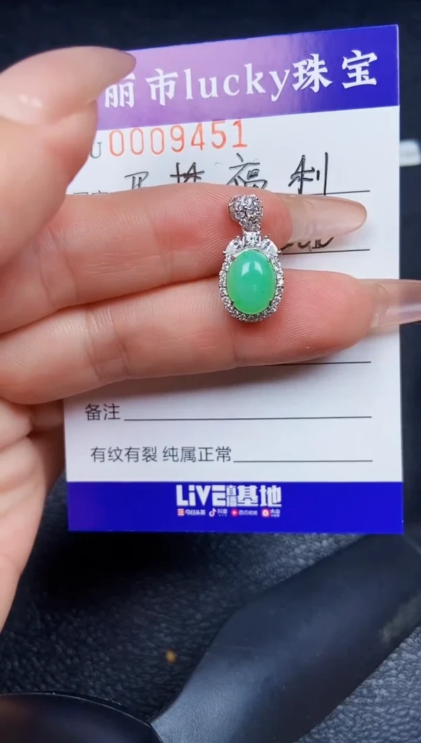 翡翠银S925镶嵌颈饰9451