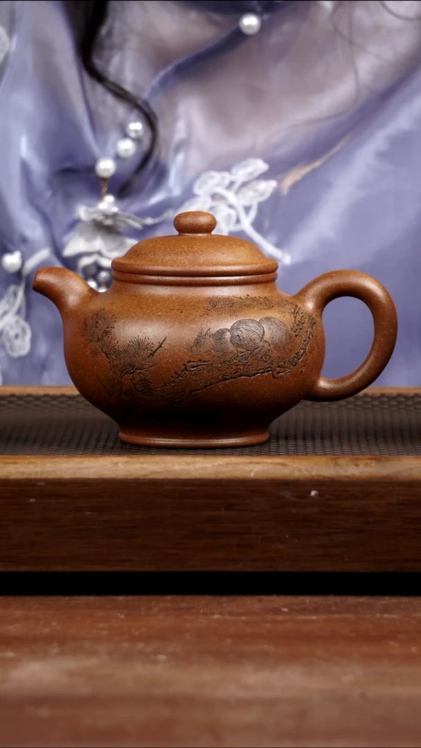 茶壶紫砂龙骨金砂掇只480CC