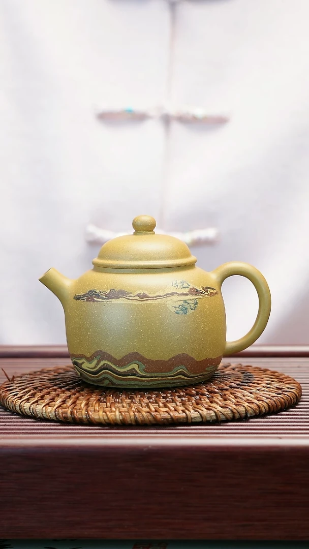 茶壶紫砂原矿段泥 绞泥 【天涯共此时】  245cc   冯建平制