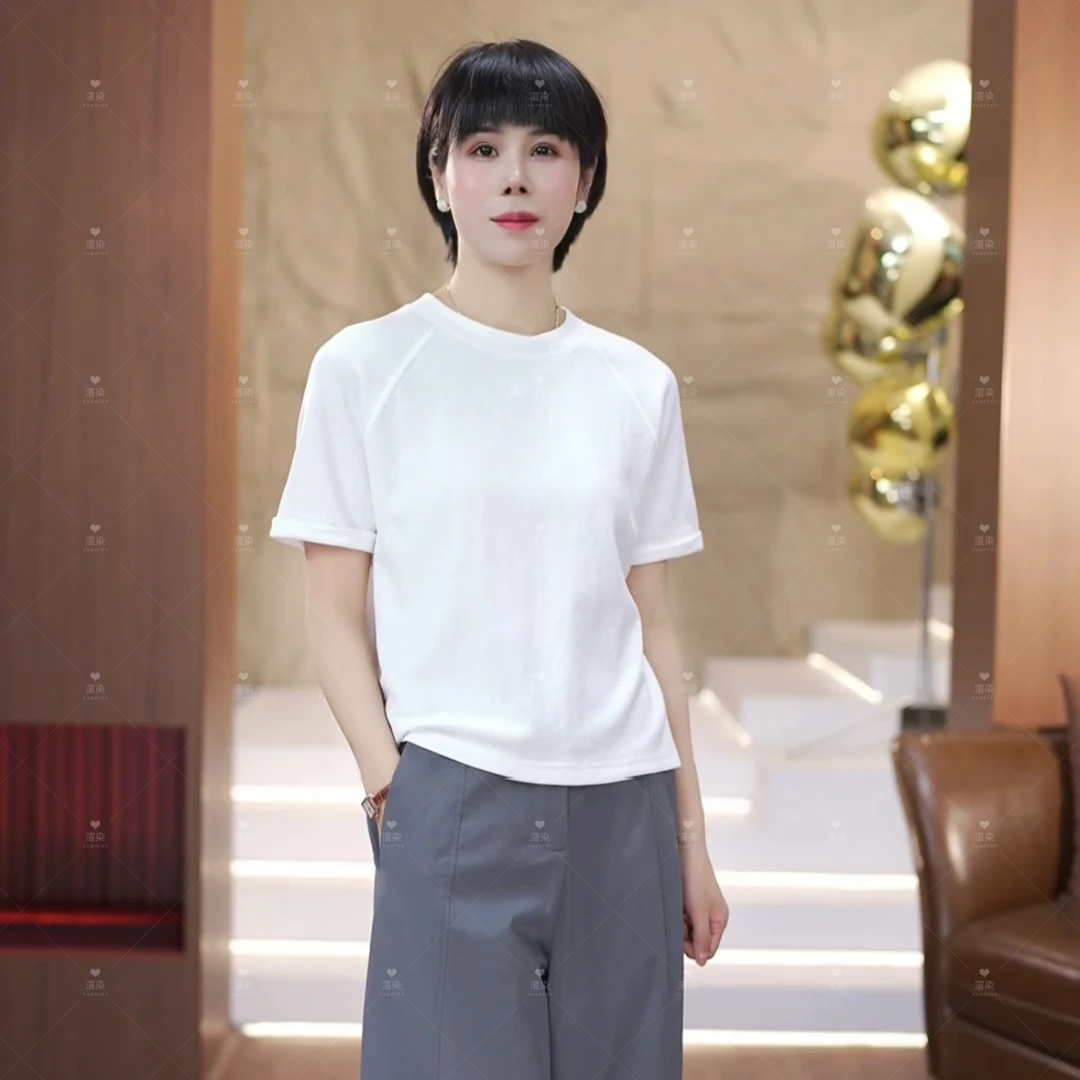 【渲渲推荐】SJIE-1059夏季休闲气质分割线新款T恤