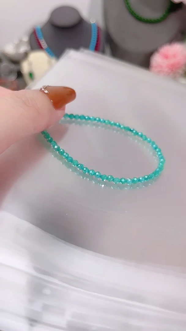 银S925镶嵌手链祖母绿硬抛49