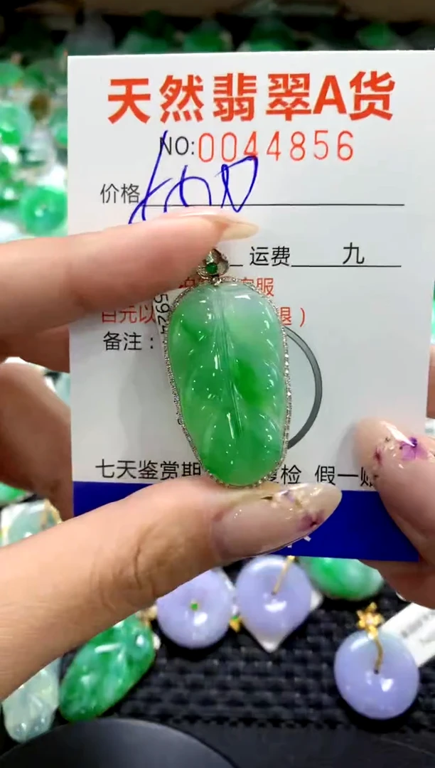 翡翠18K金镶嵌颈饰1