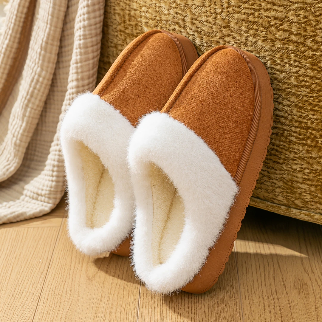 厚底增高棉拖鞋情侣款居家室内保暖防滑外穿舒适情侣棉拖鞋