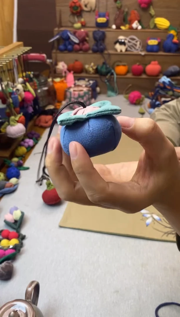 非金属布艺柿子挂件（蓝色）