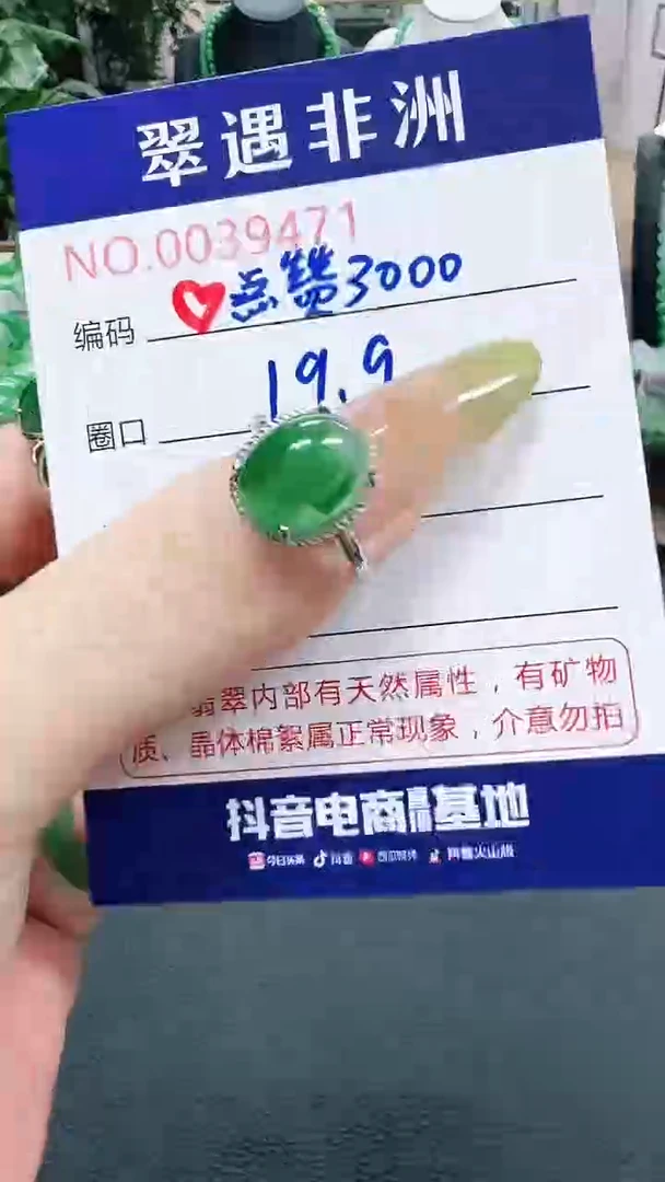 未镶嵌1石英质玉（非洲翠）小**N/9471
