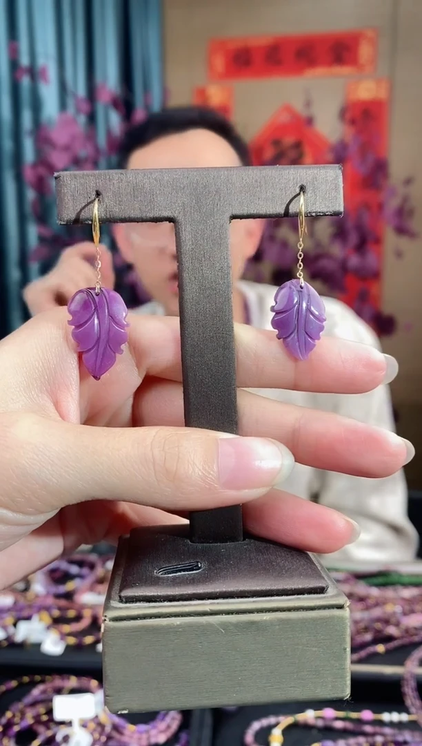 【闪购商品】苏纪石（舒俱来）耳坠18K金镶嵌136