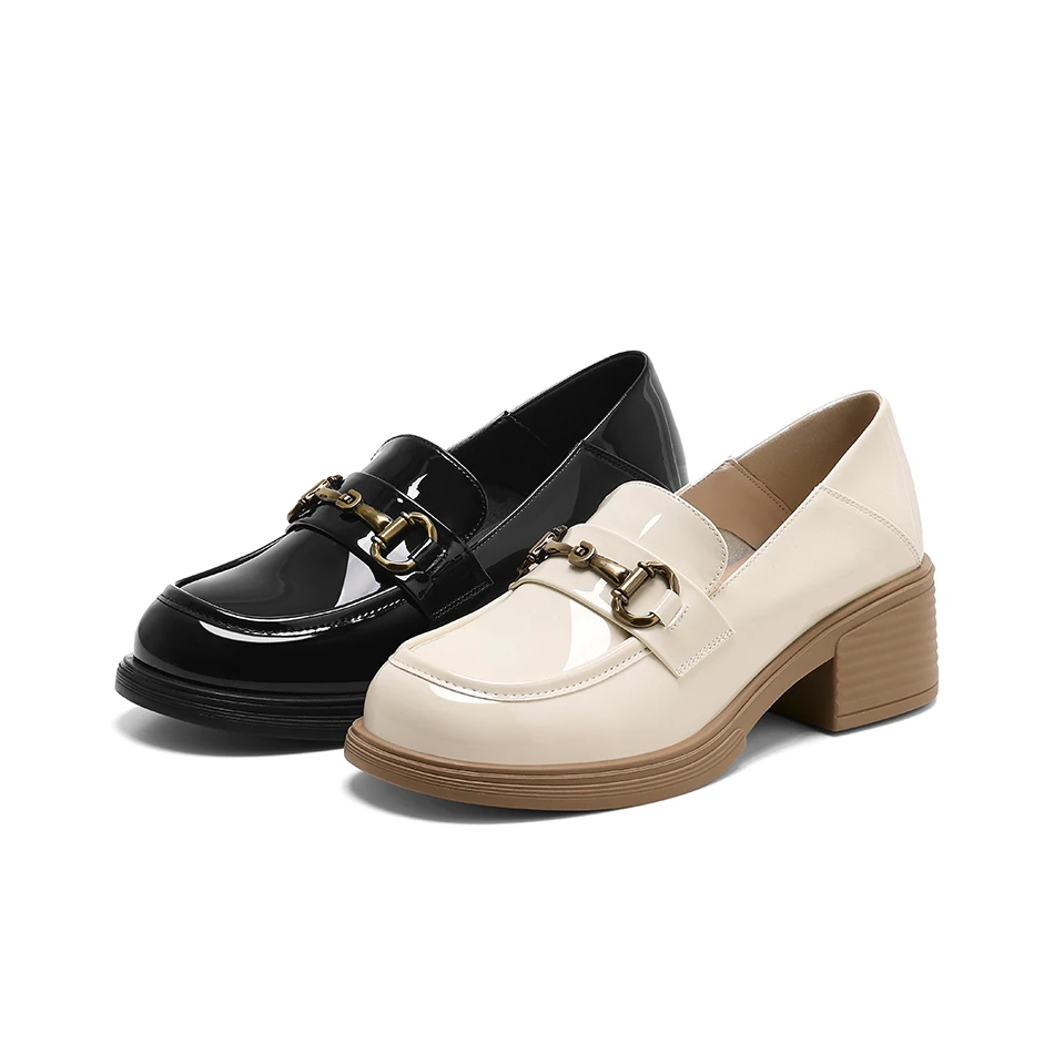 星期六乐福鞋夏季新款英伦风百搭粗跟增高显瘦轻职风气质单鞋女款