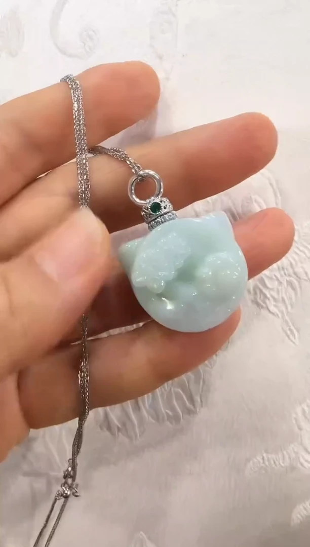 翡翠未镶嵌颈饰国风