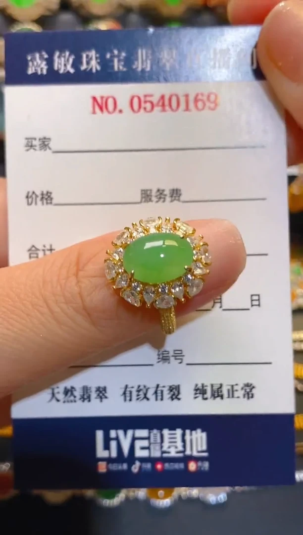 银S925镶嵌翡翠耳饰天然