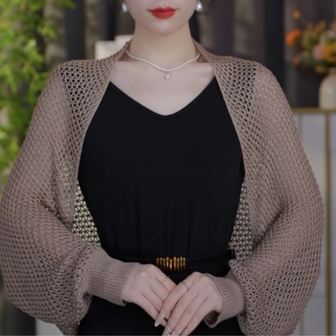 2025新款四季长袖披肩新款镂空针织气质披肩百搭时尚女ZC-PJ18