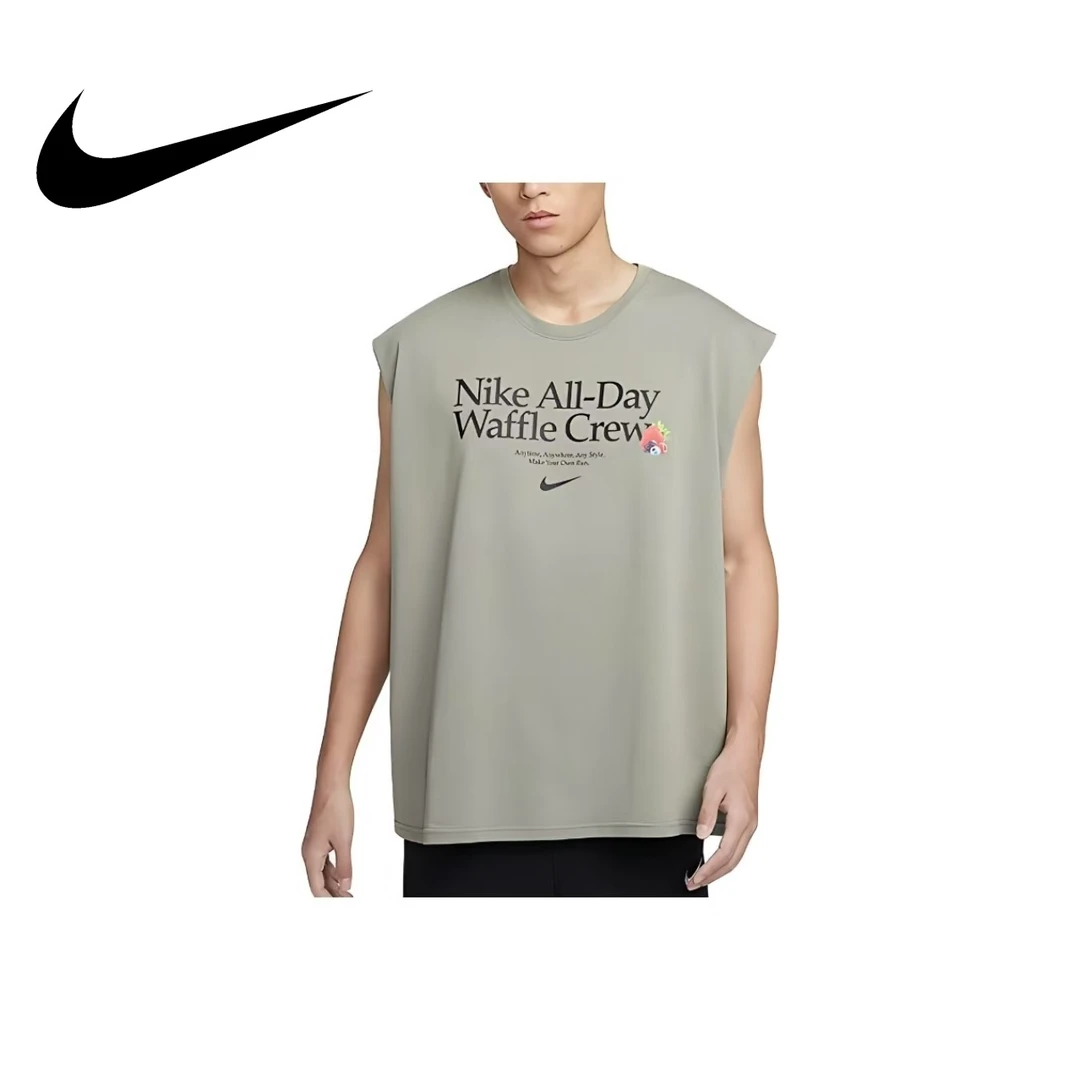 【瑕疵修复】Nike字母印花图案圆领针织无袖背心 男款HQ1204-053