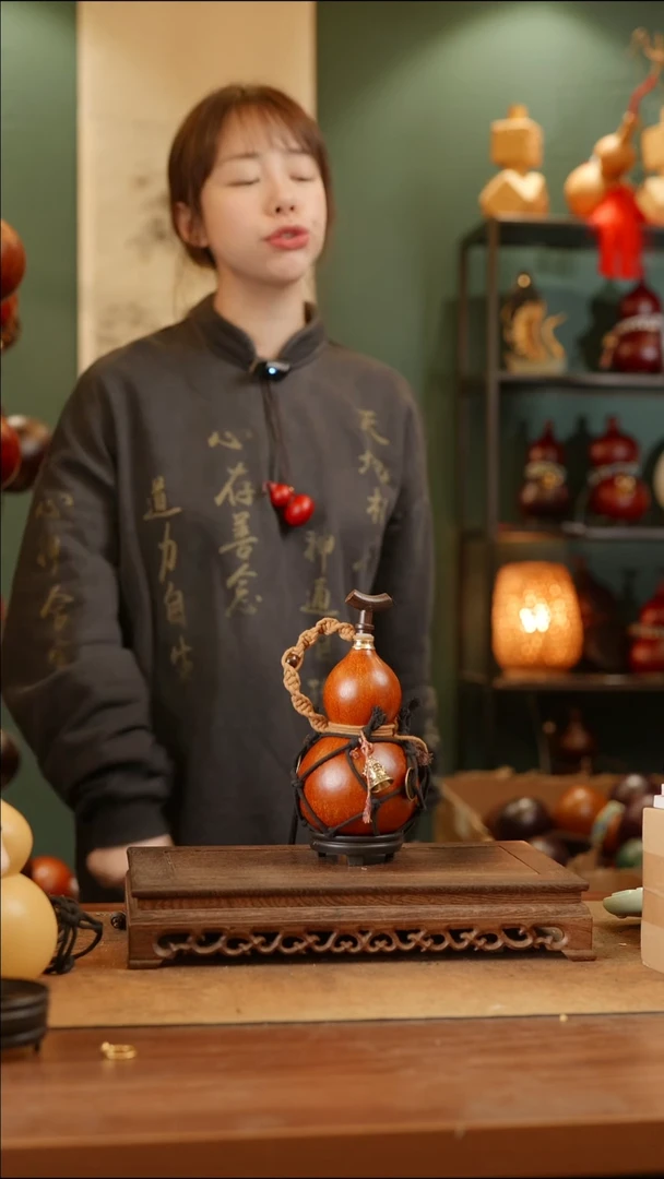 144号精品天然大漆工艺防渗内胆酒葫芦~