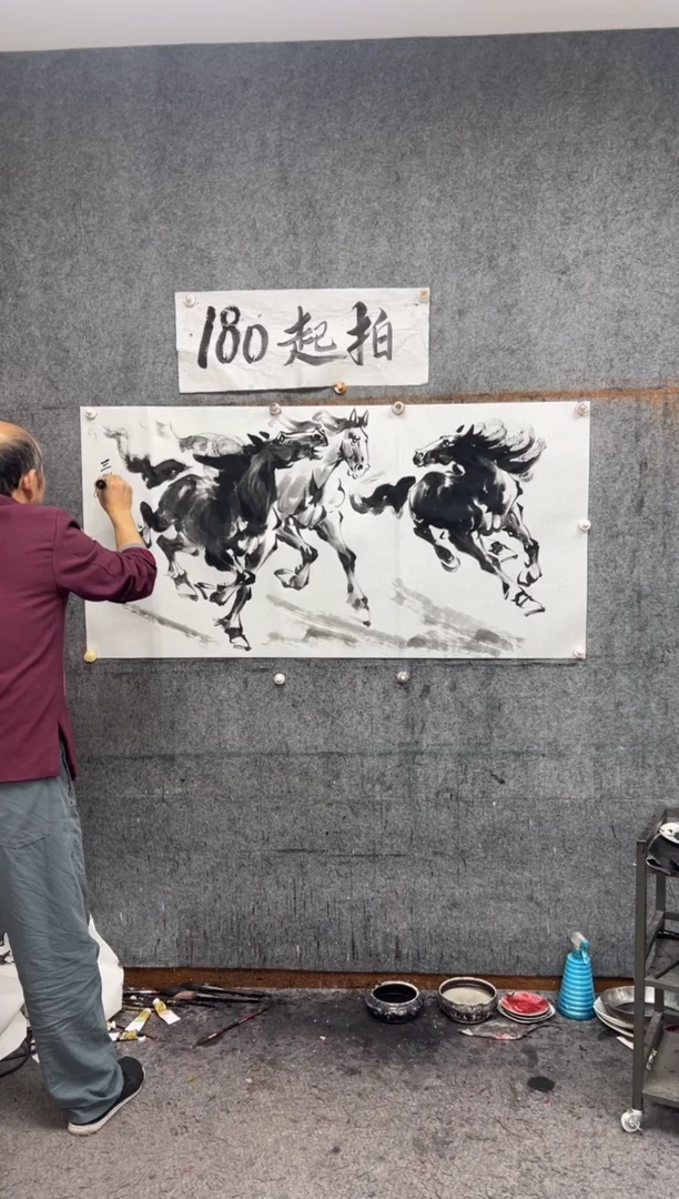 【闪购商品】国画三骏雄风  带收藏证书