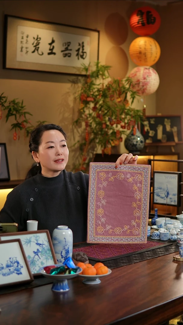 【闪购商品】织绣玫瑰花框长茶席19号