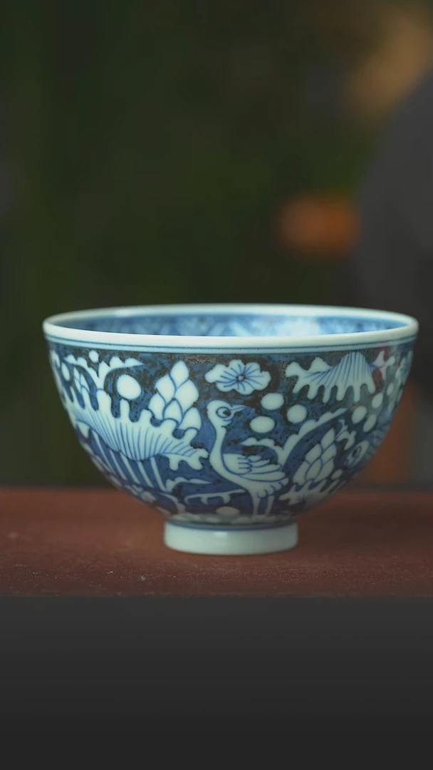 陶瓷一路连科鸡心杯