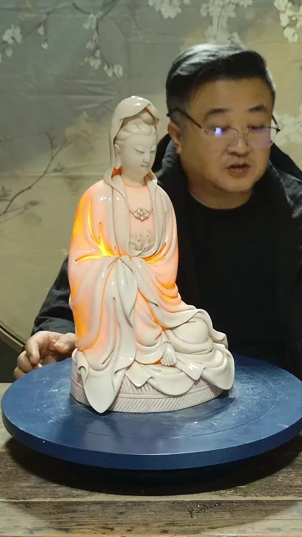 摆件骑***抖德化瓷观音造像