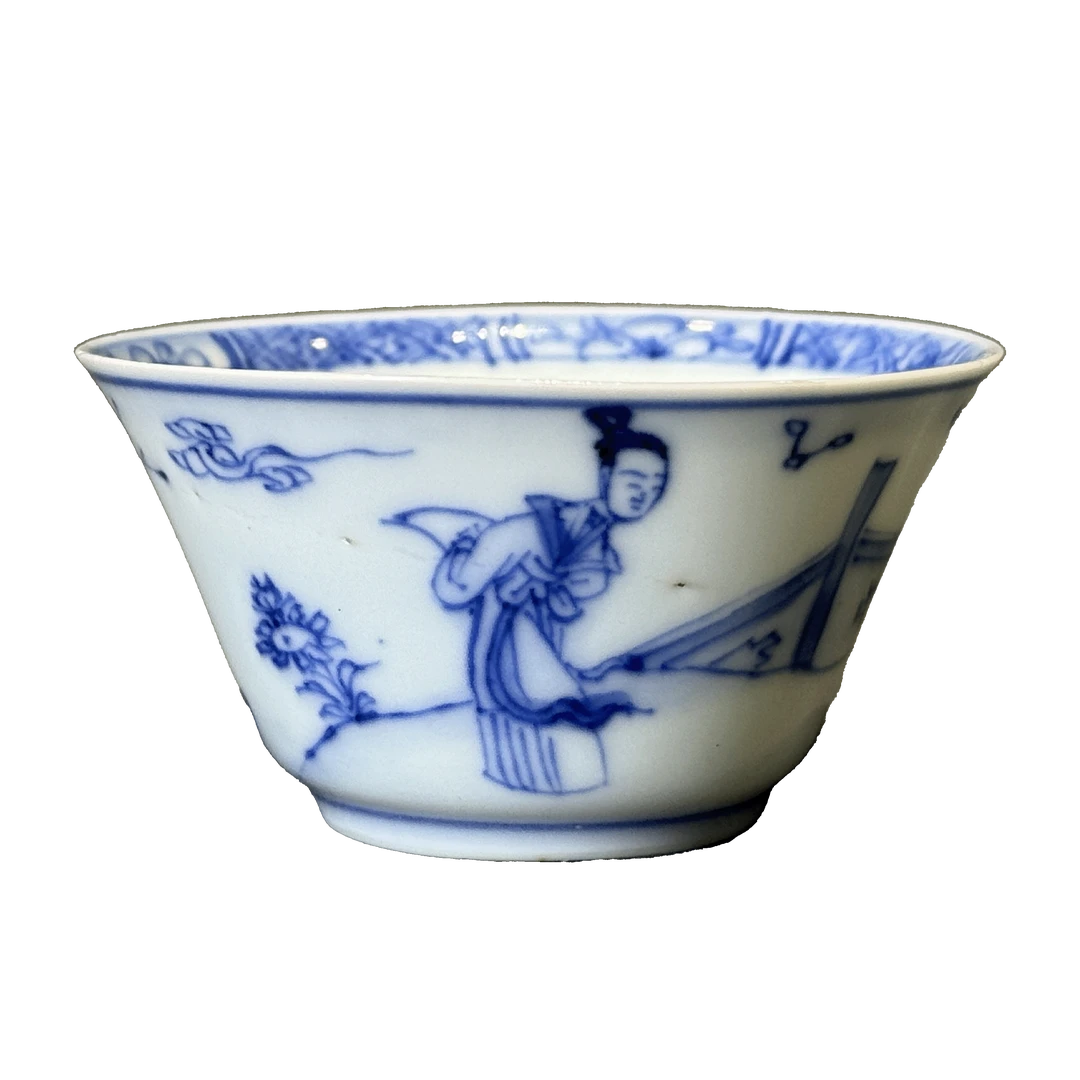 25066742t青花西厢记题材杯