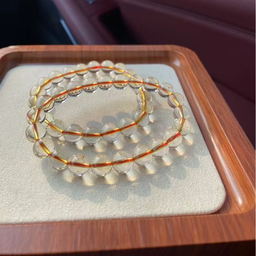 天然巴西全净体黄水晶手串多样性发其一【木槿花】108