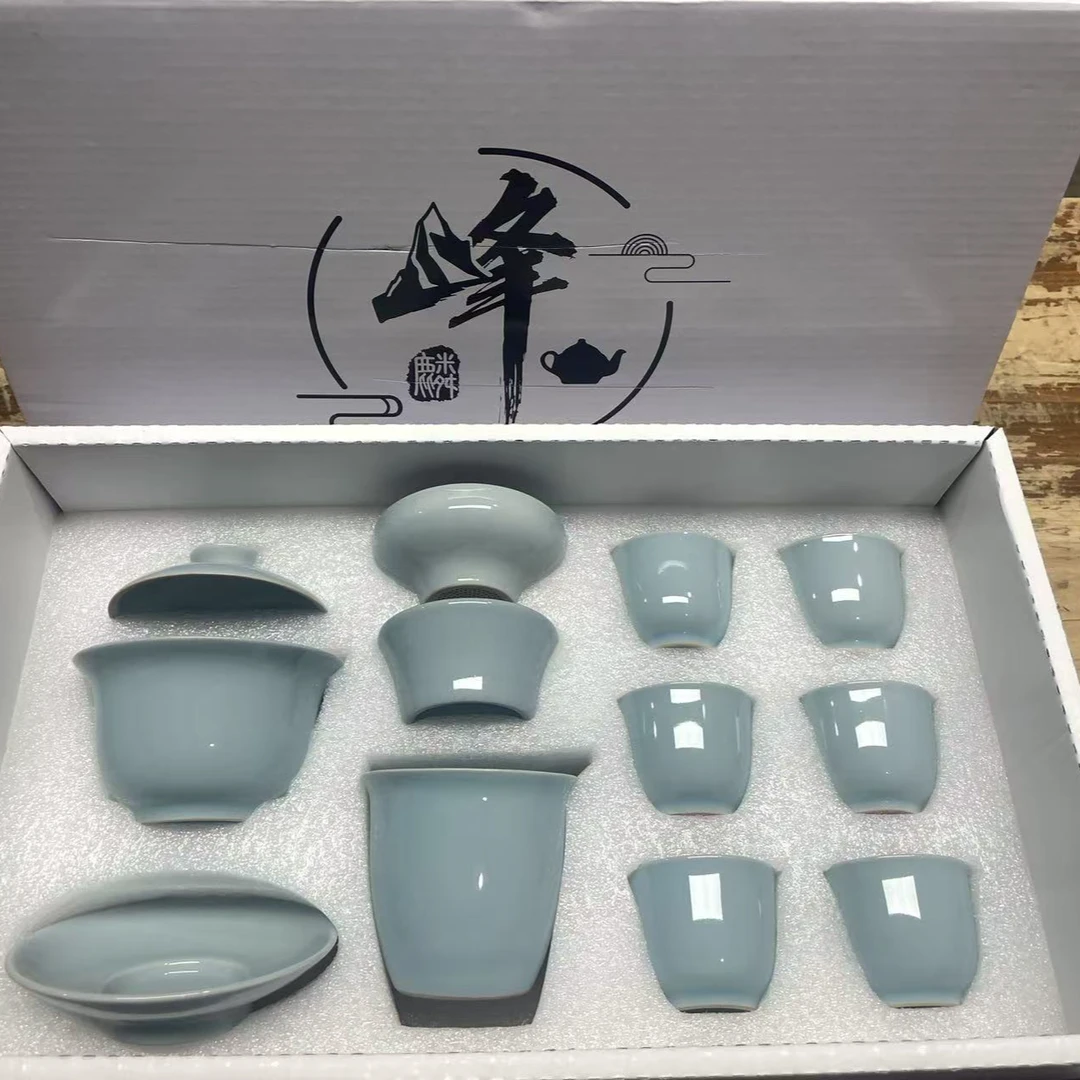 天青汝窑盖碗套组