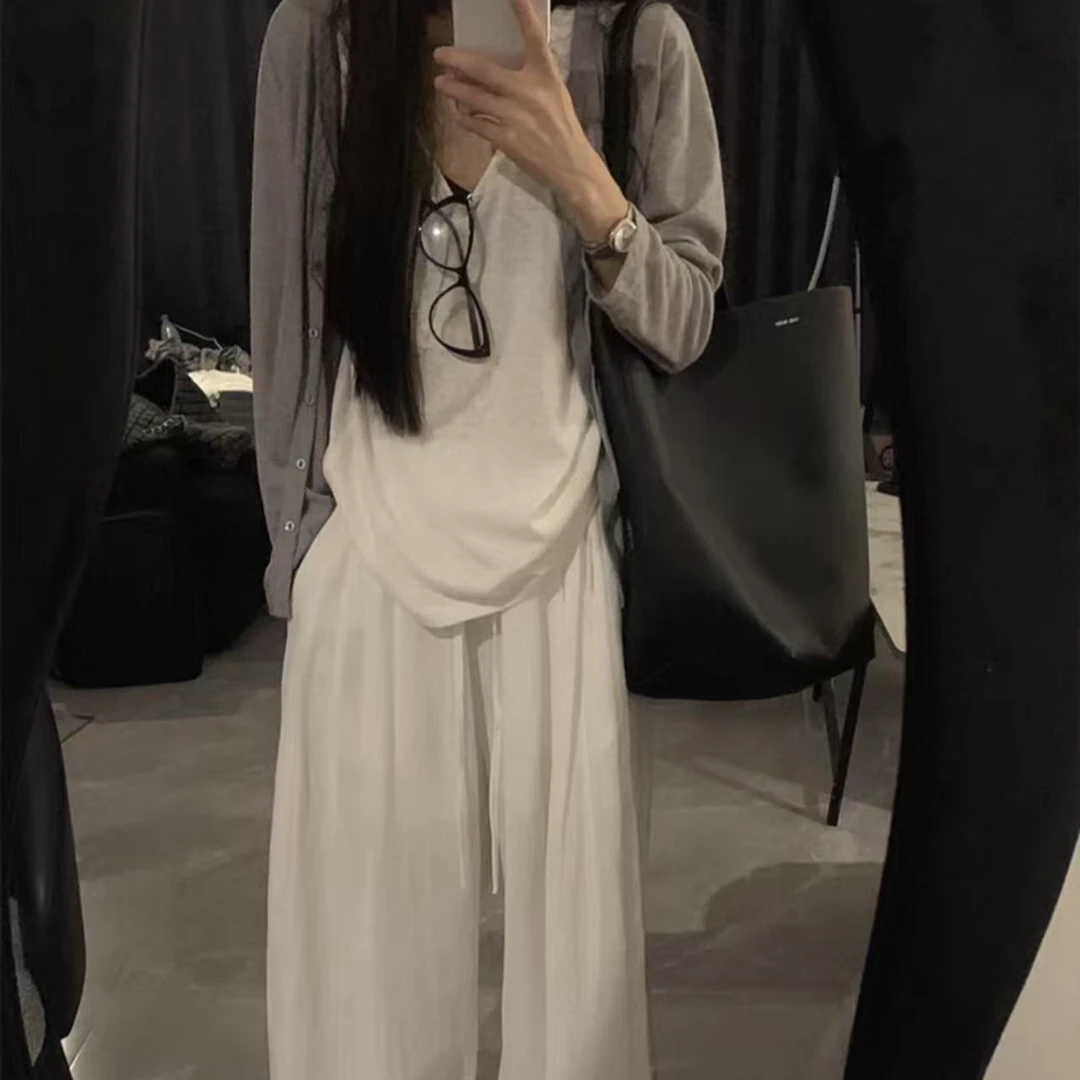 小九九 韩系清冷感休闲外披99683+长裤99681+背心99682