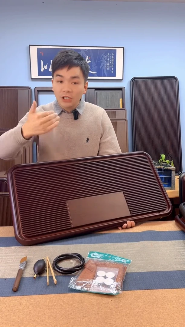 【闪购商品】凌龙红色款式茶盘80*40*4