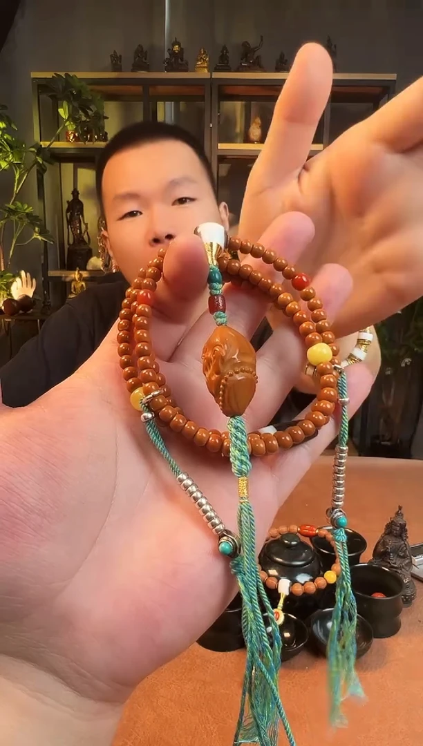 手串橄榄核未镶嵌木带宝串6左右108