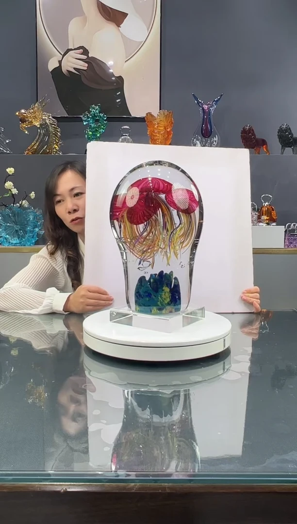 琉璃    水晶琉璃摆件1个