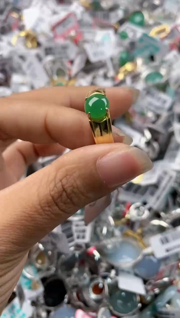 银S925镶嵌戒指翡翠12-12-12        3