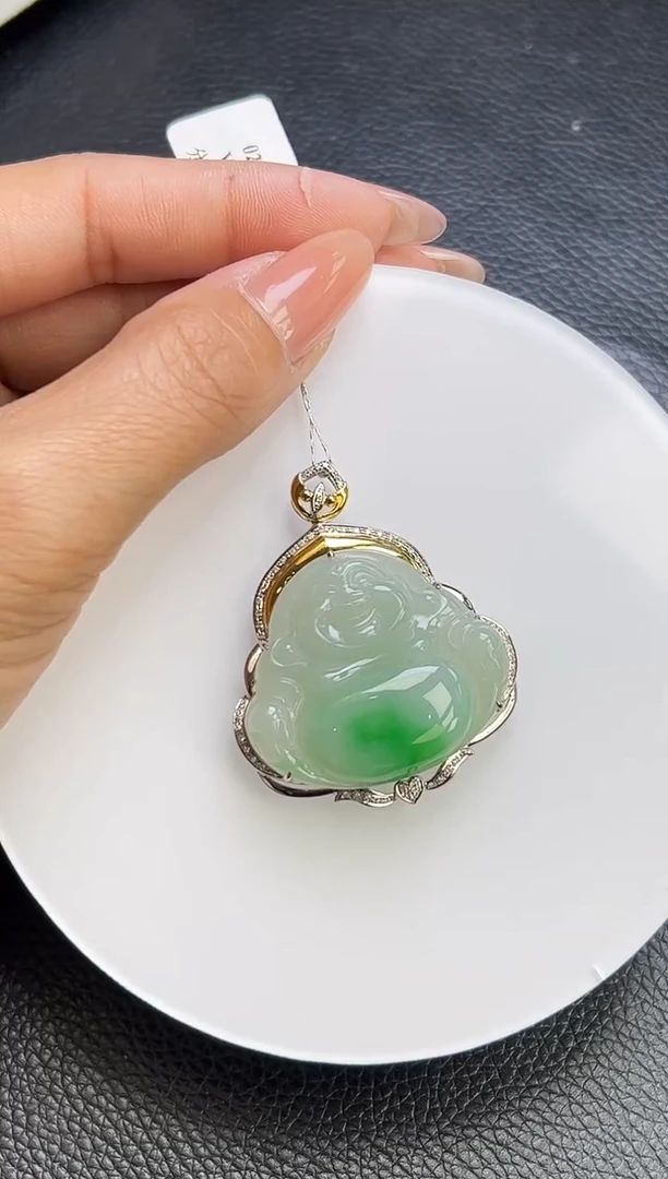 【闪购商品】翡翠颈饰18K金镶嵌YM1053-1 佛公