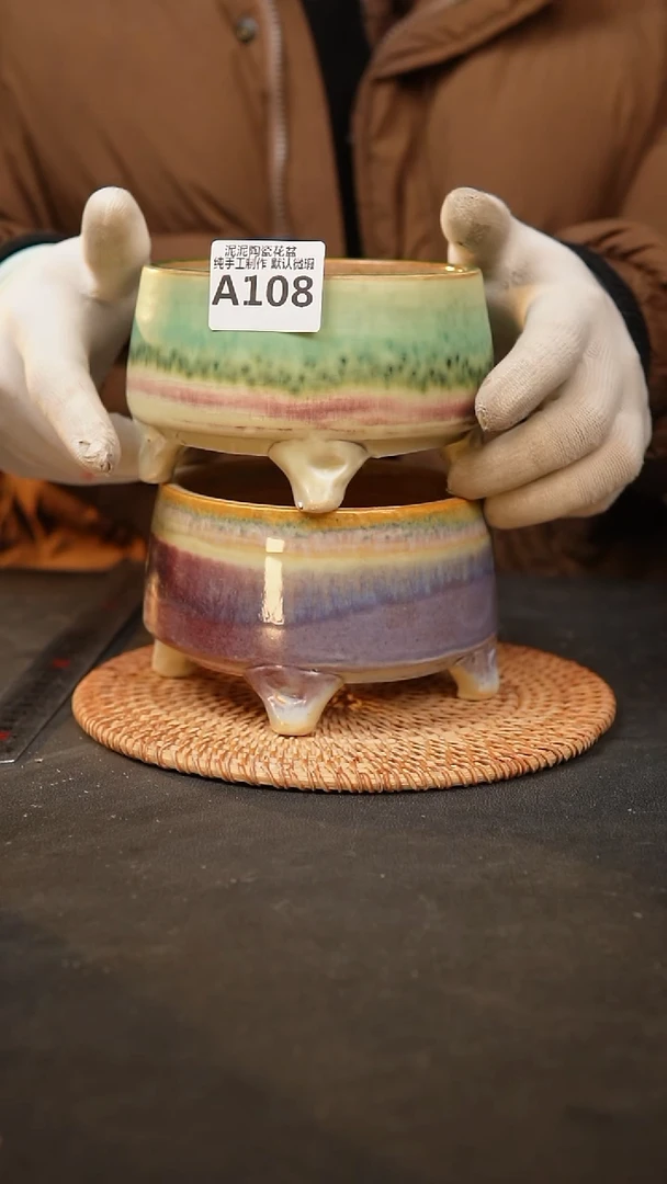 【闪购商品】瓷片108泥泥手工花盆