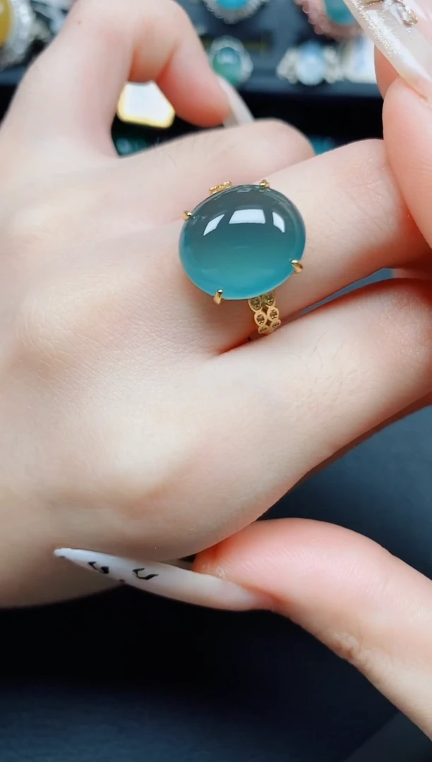银S925镶嵌戒指翡翠翡翠