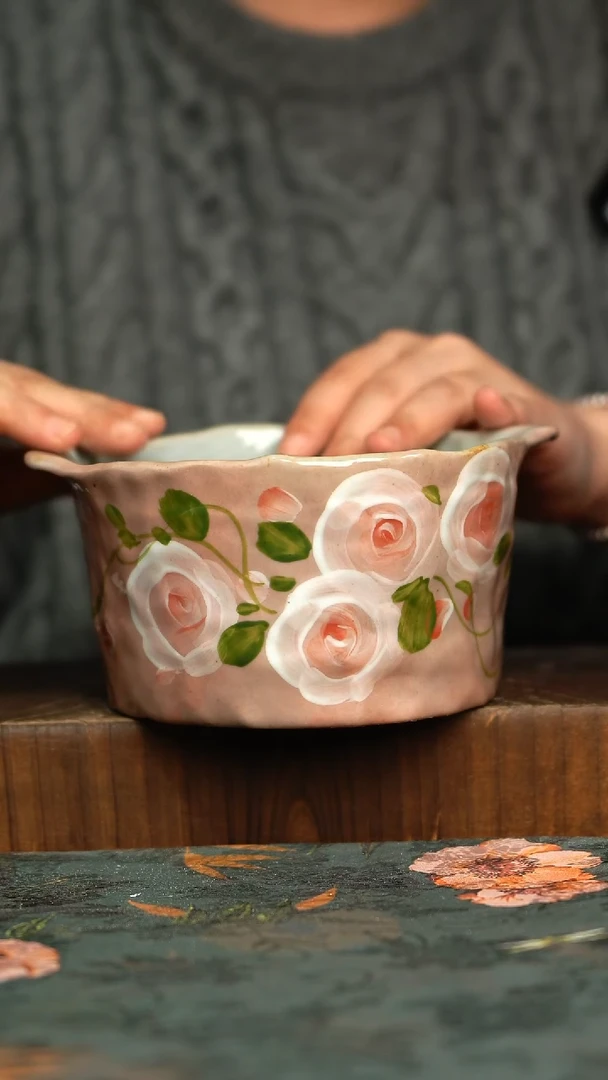 杯釉下彩手工手绘同款陶器