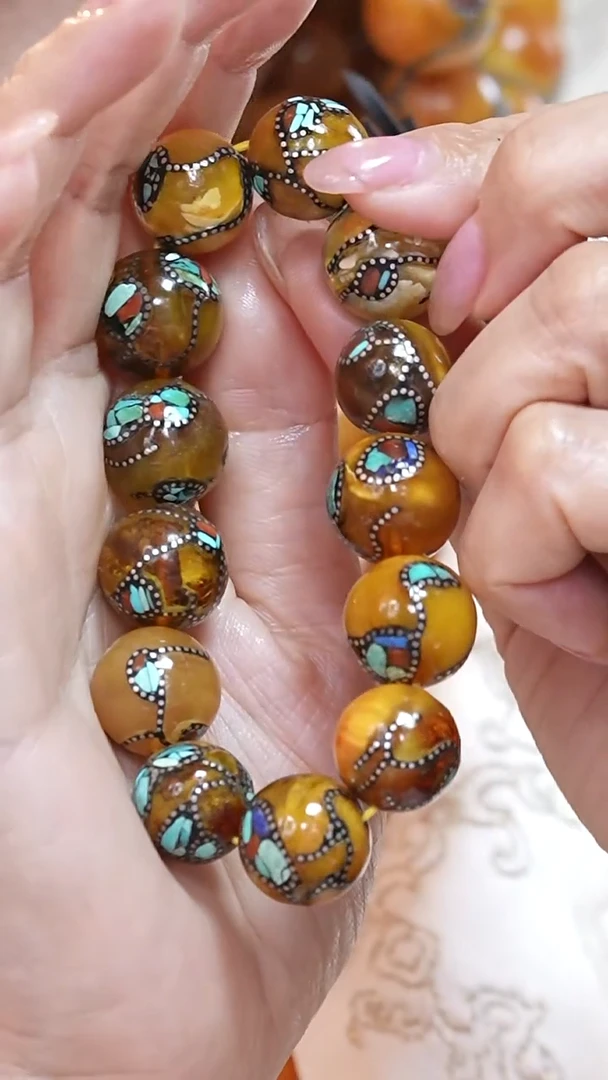 蜜蜡颈饰未镶嵌4080天然蜜蜡珠宝奇石云端妖孽全部保真