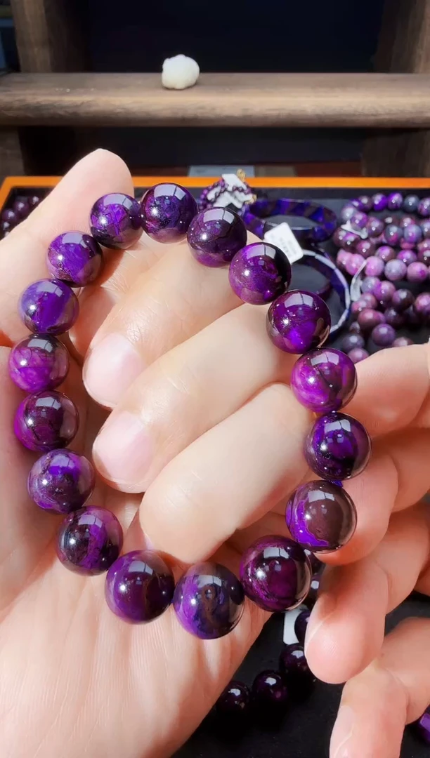 苏纪石（舒俱来）未镶嵌南非老矿K12帝王紫手串@多样性发其一