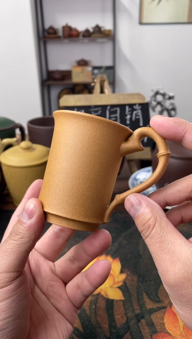 茶杯紫砂老段泥竹节主人杯