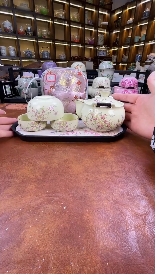 .桃花宝瓶旅行+长方桃花盘